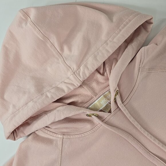 MICHAEL KORS LIGHT PINK PULLOVER HOODIE WITH A GOLD-TONE LOGO WOMENS SIZE XL EUC - Picture 2 of 16